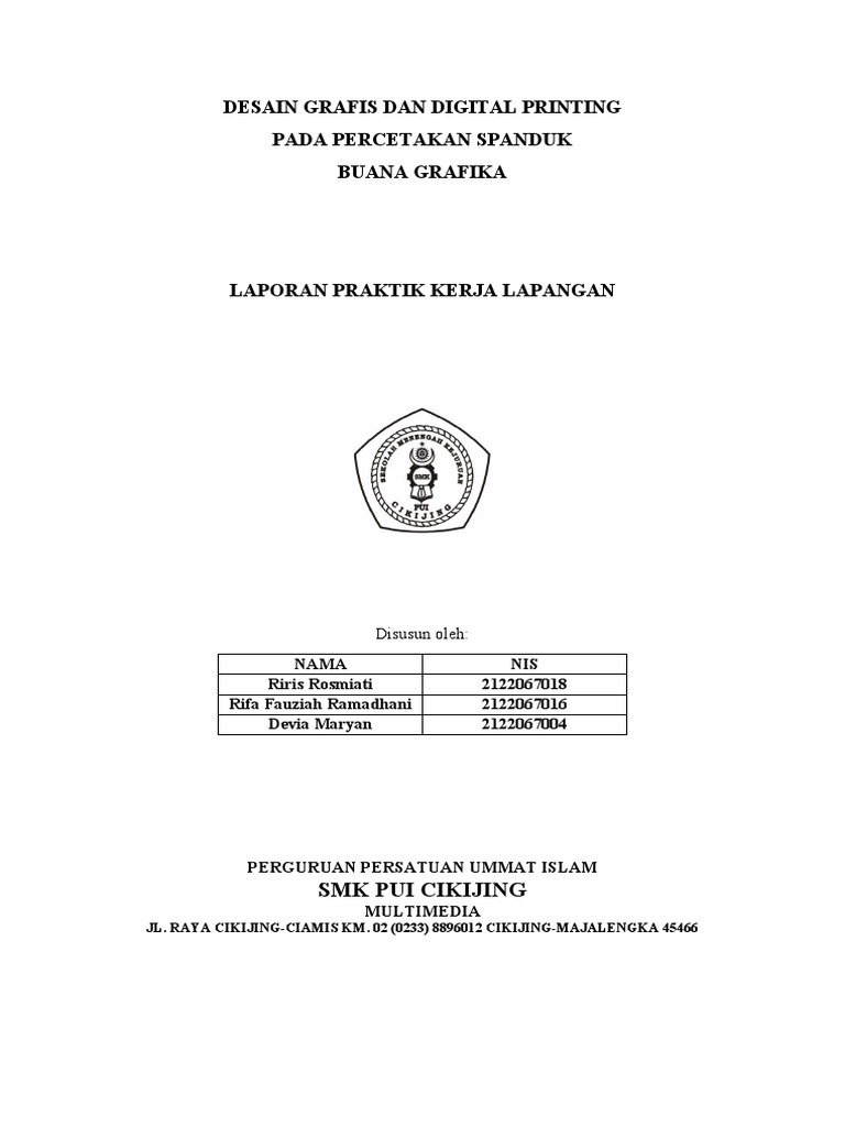 Laporan PKL Desain Grafis Buana Grafika | PDF | Bisni…