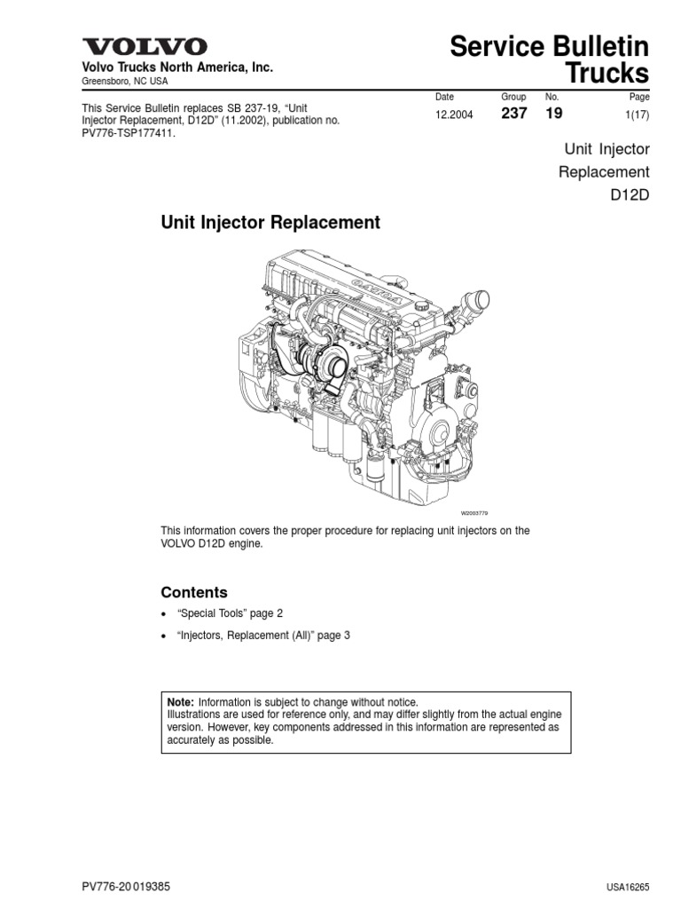 Unit Injector Replacement D12D | PDF | Electrical Connector | Fuel ...