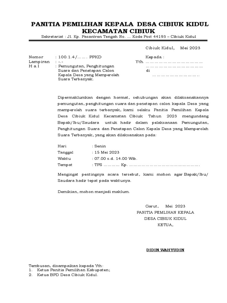 Form C, Pilkades 2023. Cikid PDF