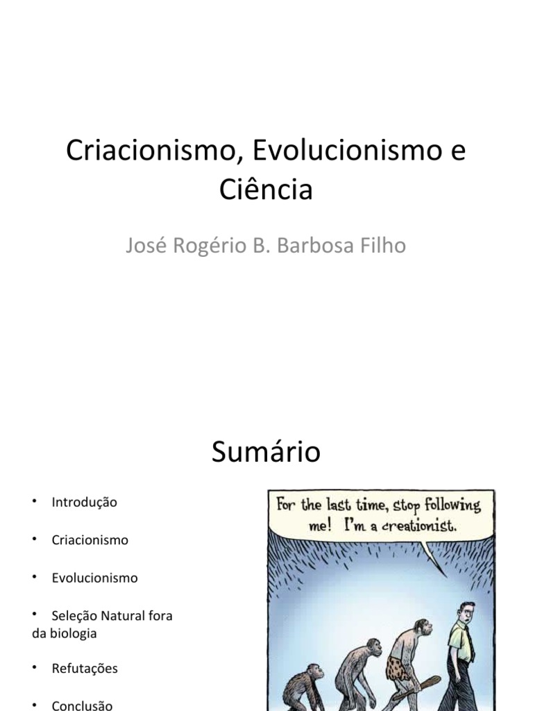 Criacionismo e Evolucionismo: Um Estudo Comparativo | PDF ...