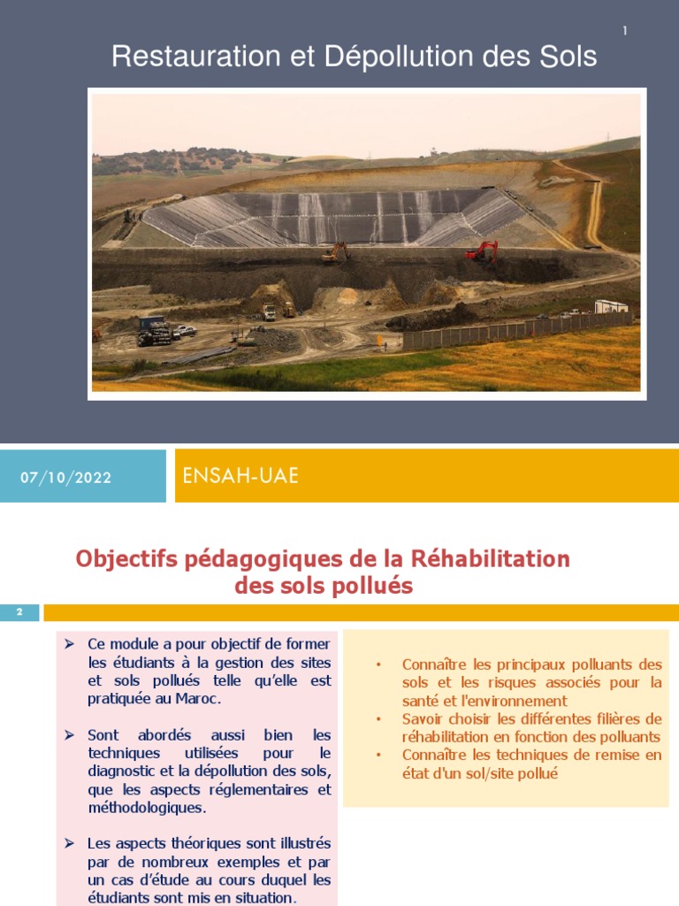 Restauration et dépollution des sols | PDF | Sol (pédologie) | Dépollution