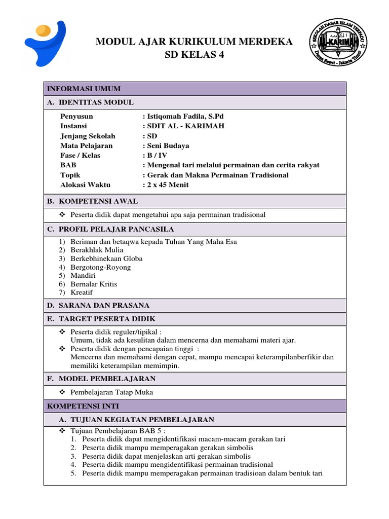 Modul Ajar Seni Budaya Pdf