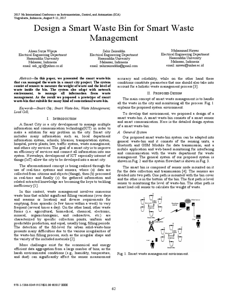 17 Design A Smart Waste Bin For Smart Waste PDF Sensor