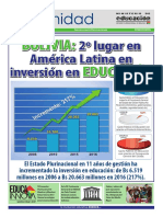 Bolivia - 2° Lugar en América Latina en Inversión en EDUCACIÓN PDF