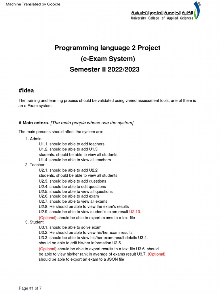 Programming Language 2 Project PDF | PDF | User Interface | User ...
