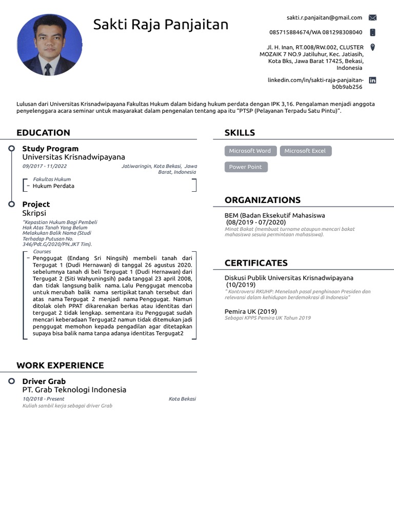 CV Sakti Raja Panjaitan PDF | PDF