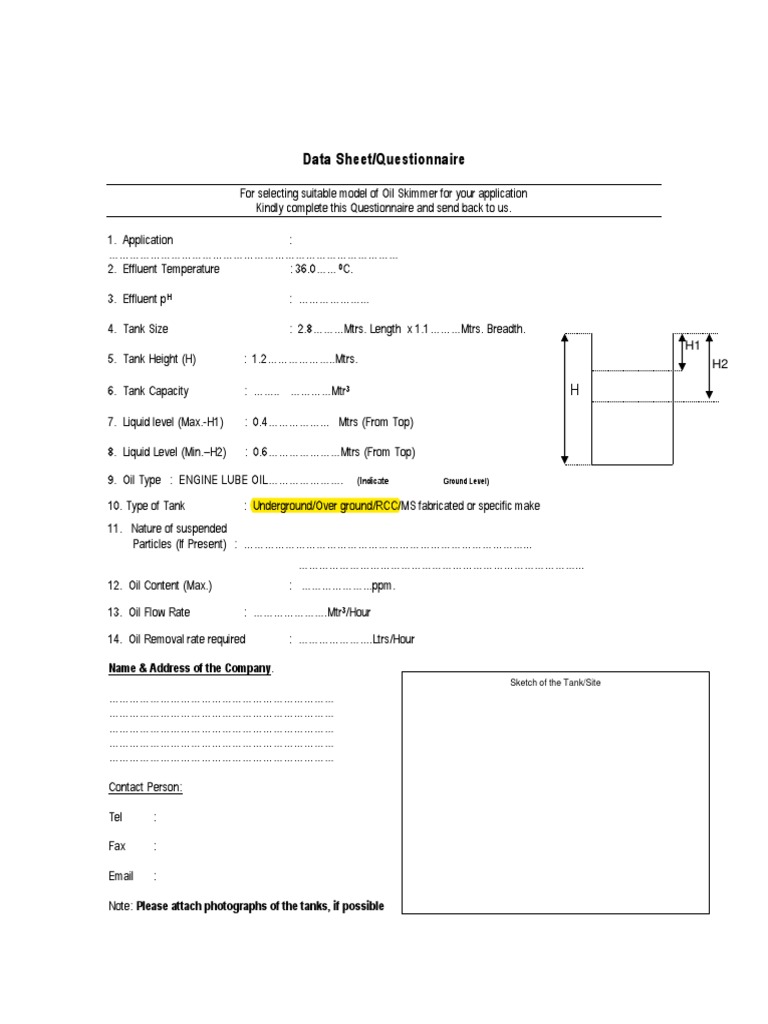 Oil Skimmer Questionnaire (2).pdf | PDF