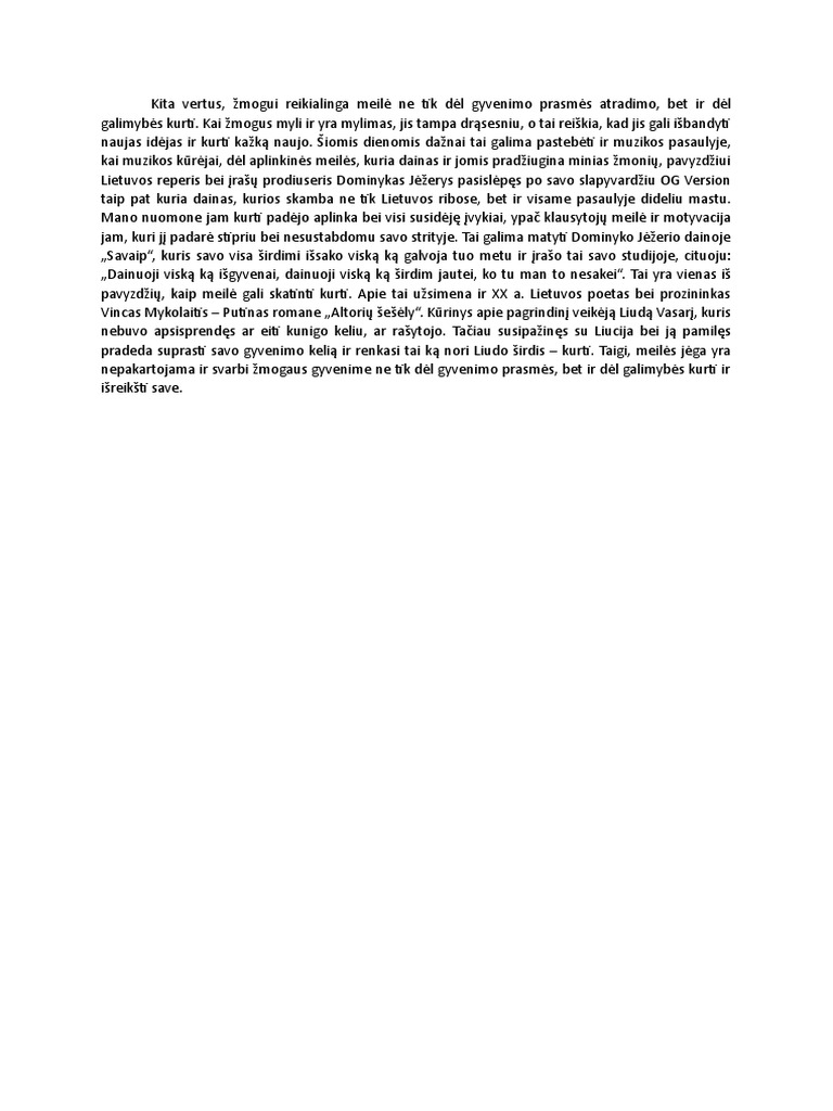Ar Meile Svarbi Zmogui | PDF