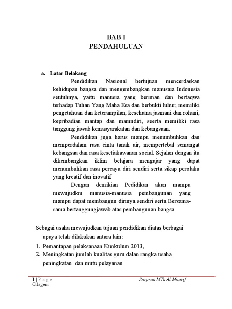Program Kerja Sarpras | PDF