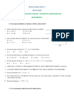 Matematyka Kl. 7 - 30.04.2020