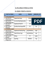 Jadwal Pelatihan Internal