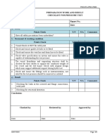 PGS-STA-PR02-FM01 Preparation Work Check Sheet For Leak Test