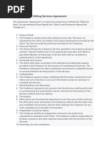 Freelancer Video Editing Contract