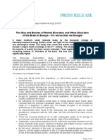 ECNP Press Release: The Size and Burden of Mental Disorders in Europe (09/2011)