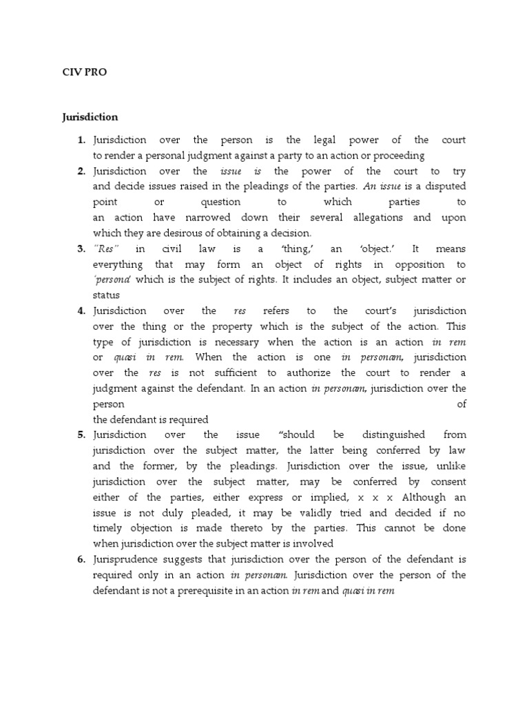 CIVIL PROCEDURE Elaine PDF In Rem Jurisdiction Foreclosure