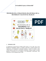 Programa de Actidad Por El Día Mundial de La Seguridad y Salud en El Trabajo PDF