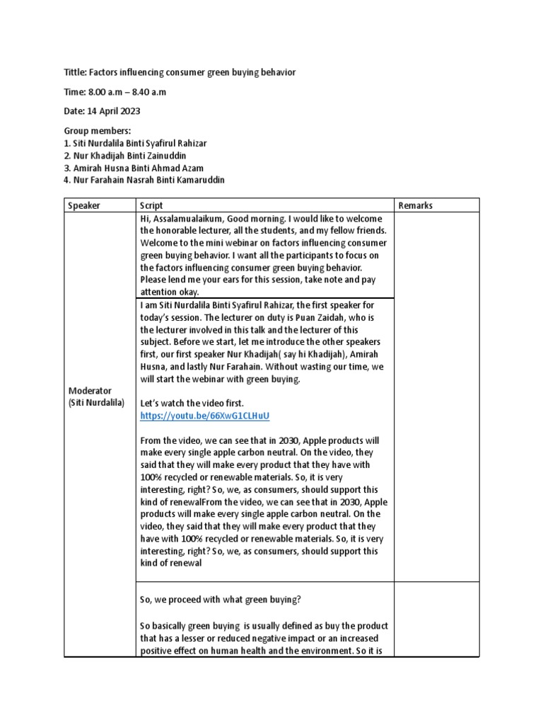 Script Mini Webinar Group 4 PDF | PDF