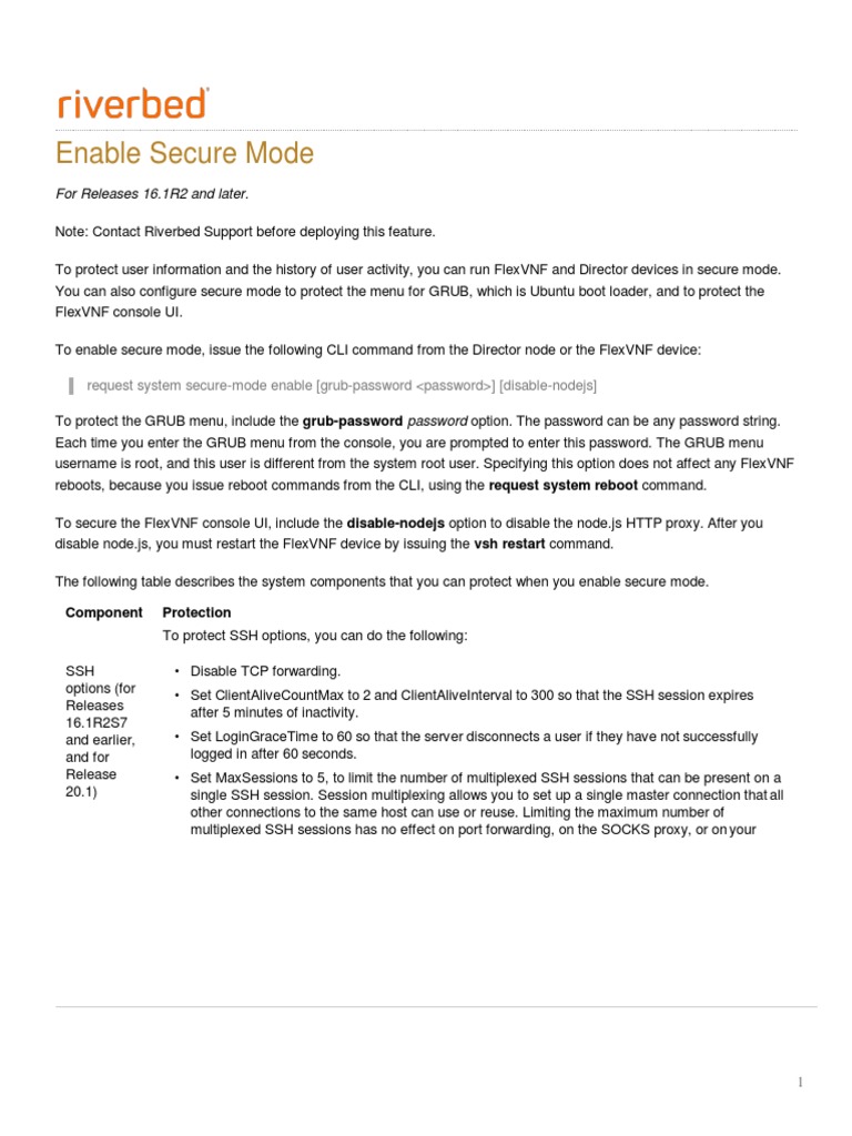 SC Ex 21.1 Enable Secure Mode | PDF | Password | Secure Shell