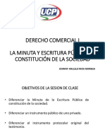 La Minuta y La Escritura Publica de Constitucion de La Sociedad