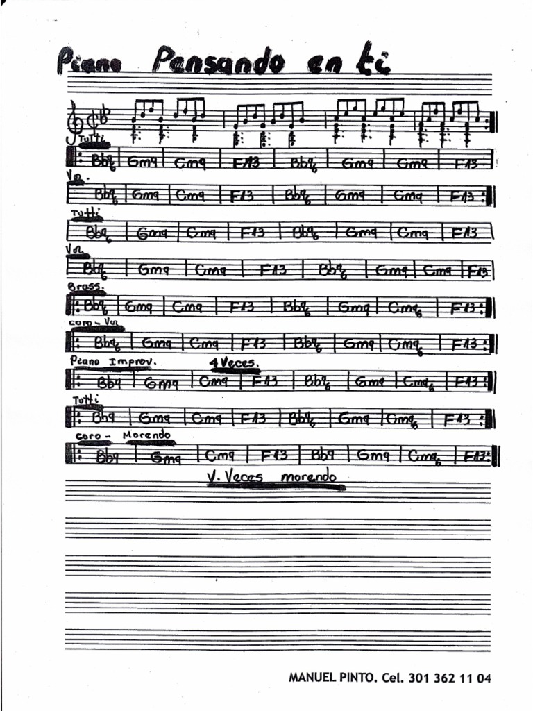 Pensando En Ti Piano Pdf Pdf
