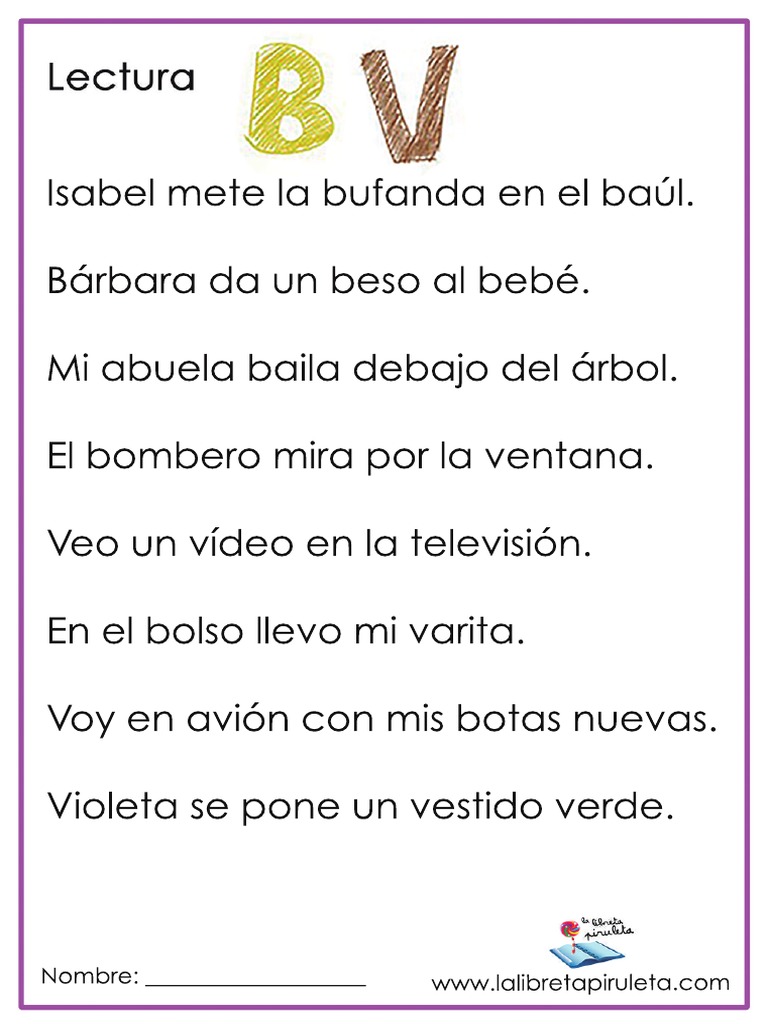 Lectura de Fonemas B V CH | PDF