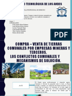 Compra y Venta de Terrenos Comunales Por Empresas Mineras y Terceros. Conflictos Comunales
