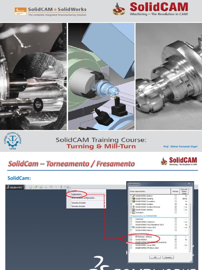 Tutorial de Configuração do SolidCam | PDF | Máquinas | Máquinas