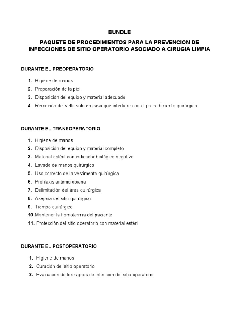 Prevención de Infecciones en Cirugía Limpia | PDF