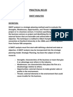 Practical No.03: Swot Analysis