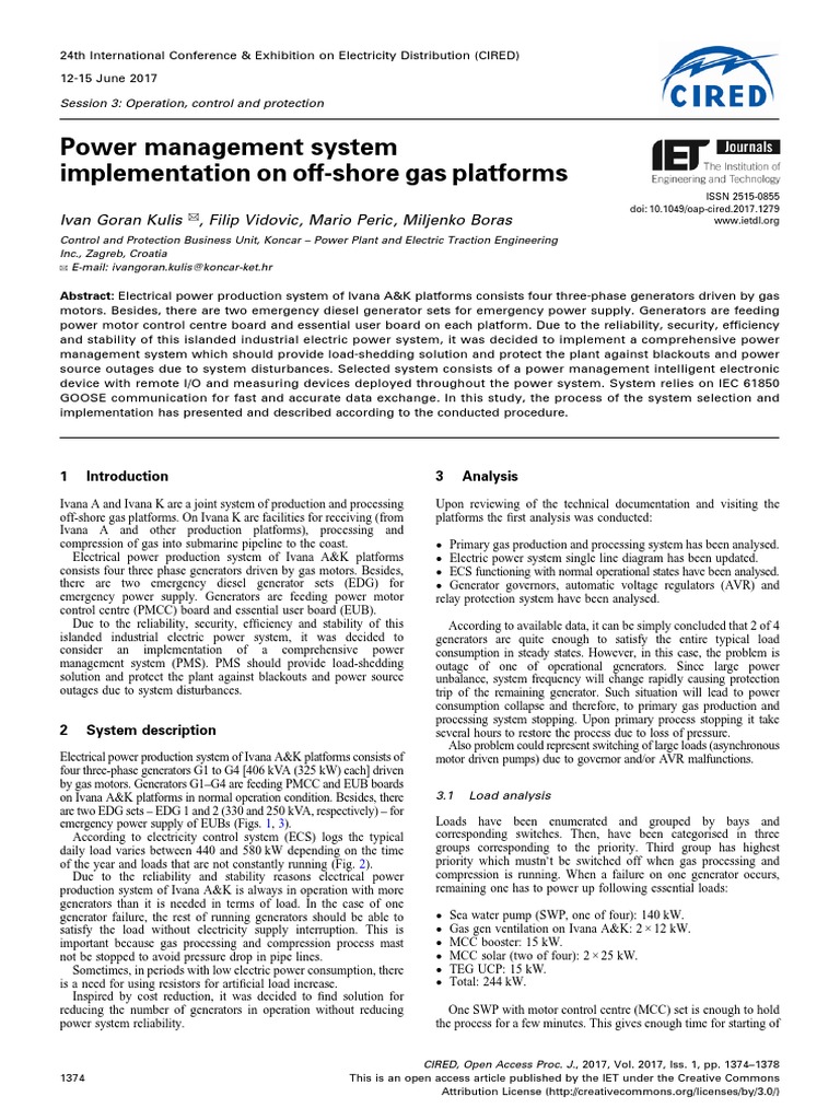 23 Power Management System PDF Electric Generator Electric Power