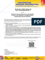 Pengumuman: Pendaftaran Kegiatan Akademik Fakultas Teknik & Informatika SEMESTER GENAP 2022/2023