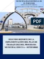 EVIDENCIAS DE AVANCE Programa Municipal EDUCCA Setiembre 20221