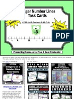 Integer Number Lines Task Cards: A B C D