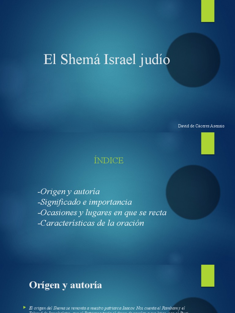 El Shemá: Fe y Tradición Judía | PDF | Shema Israel | Oración