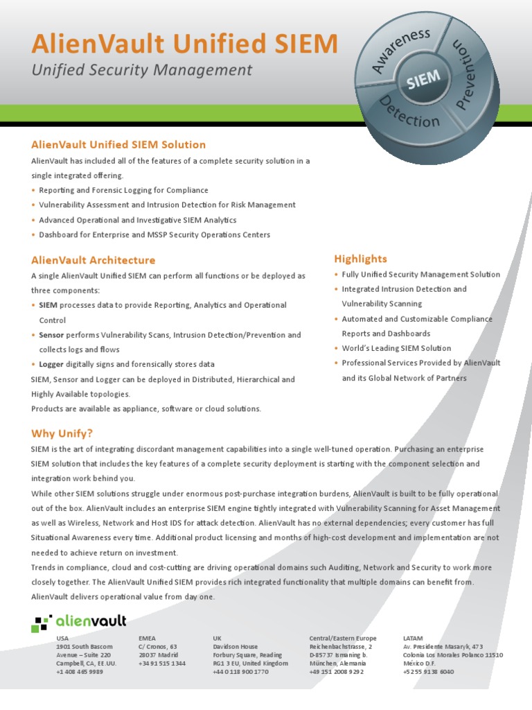 Alien Vault Solution Datasheet | PDF | Cloud Computing | Vulnerability ...