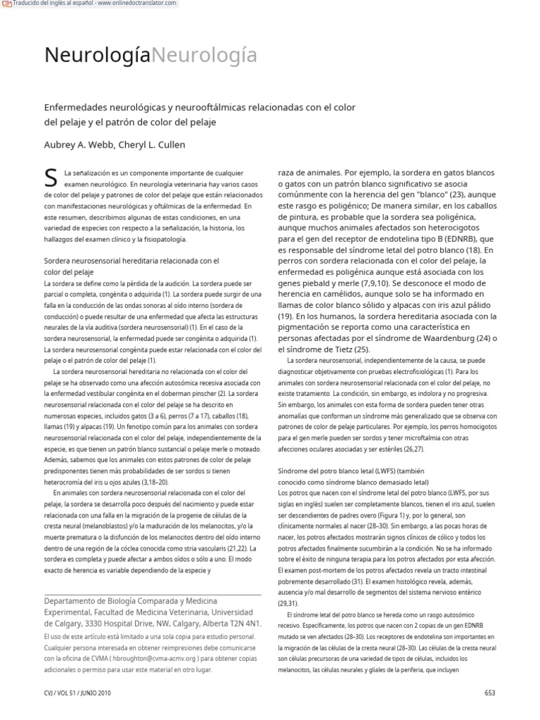 Coat Color and Coat Color PatternRelated Neurologic En.es PDF