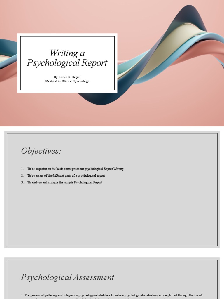 Writing A Psychological Report (Finished) PDF Psychology