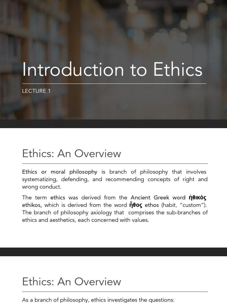 Overview of Ethics and Moral Philosophy | PDF | Morality ...