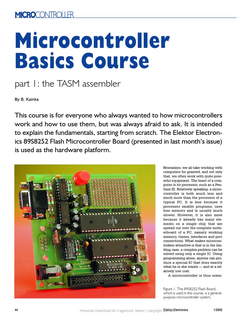 Microcontroller Basics Course | PDF | Microcontroller | Assembly Language