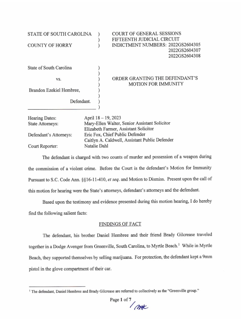 Stand Your Ground Order PDF