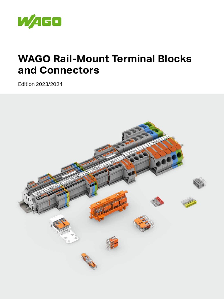 WAGO Rail Mount Terminal Blocks and Connectors 2023 2024 60521361 PDF, PDF, Electrical Connector
