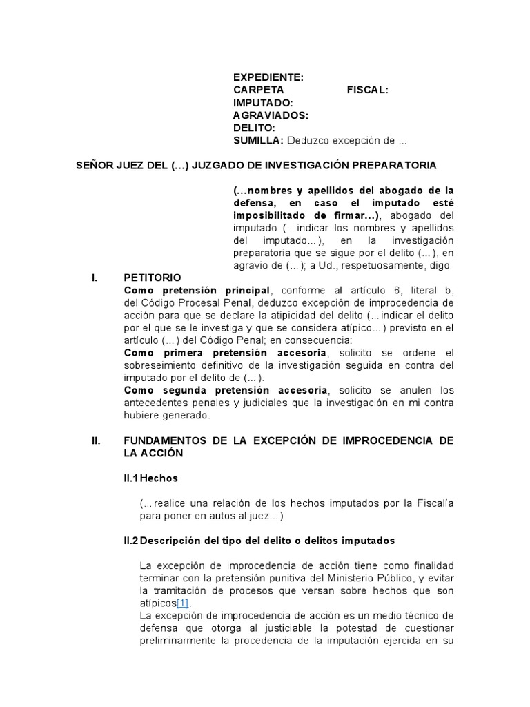 Excepción de Prescripción Penal | PDF | Derecho penal | Fiscal