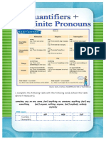 Quantifiers + Indefinite Pronouns