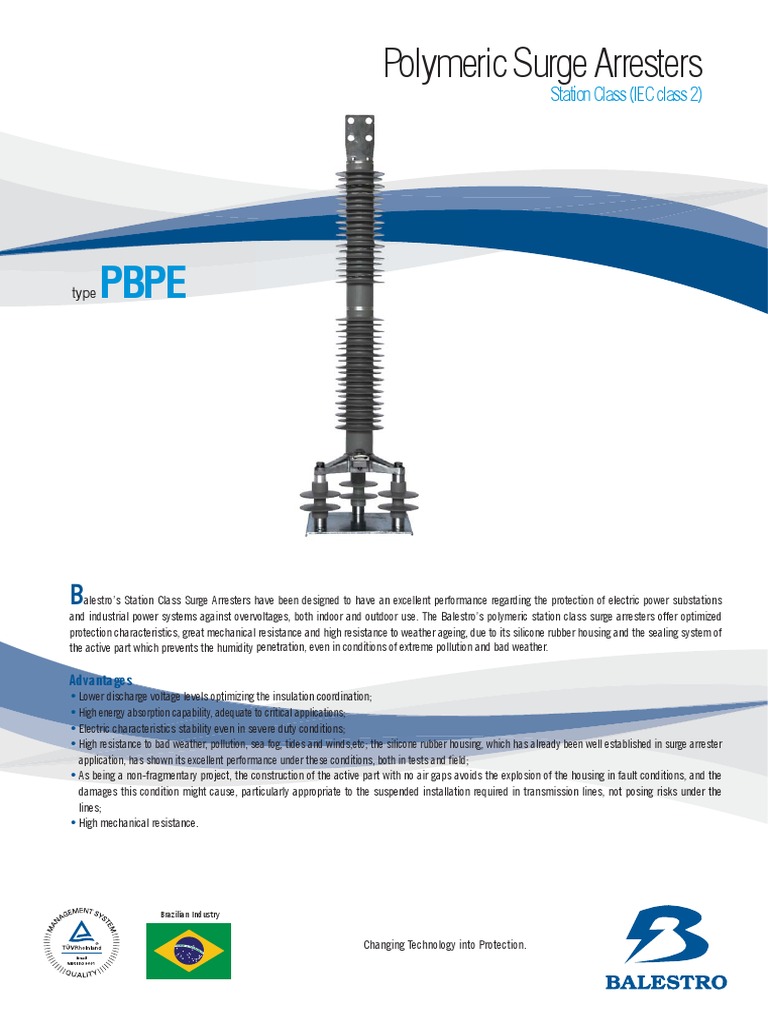 Balestro Polymeric Surge Arresters Guide | PDF | Electric Power ...