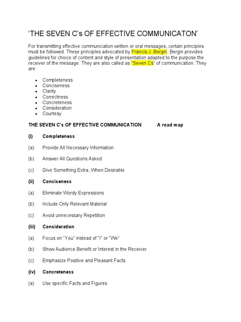 Chapter 01 7 C's.docx | PDF
