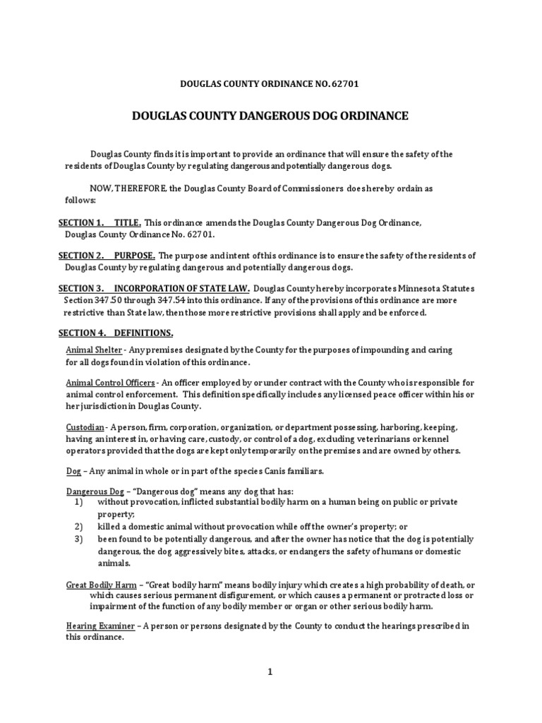 Dangerous Dog Ordinance PDF Common Law Justice