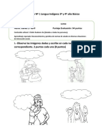 Evaluación #1 Lengua Indígena 3º y 4º Año Básico