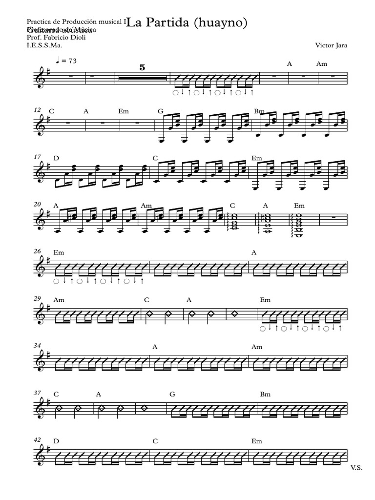 La Partida (Huayno) Guitarra Acústica | PDF