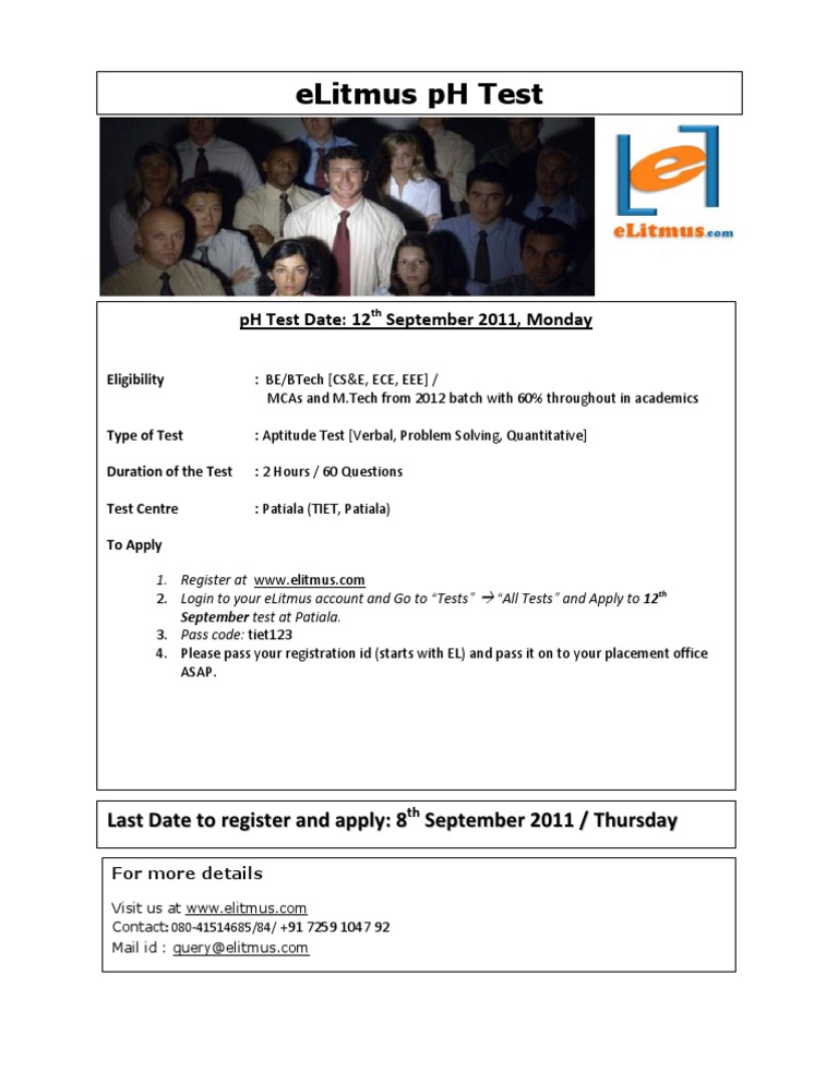 Elitmus PH Test Details PDF Career And Technical Education