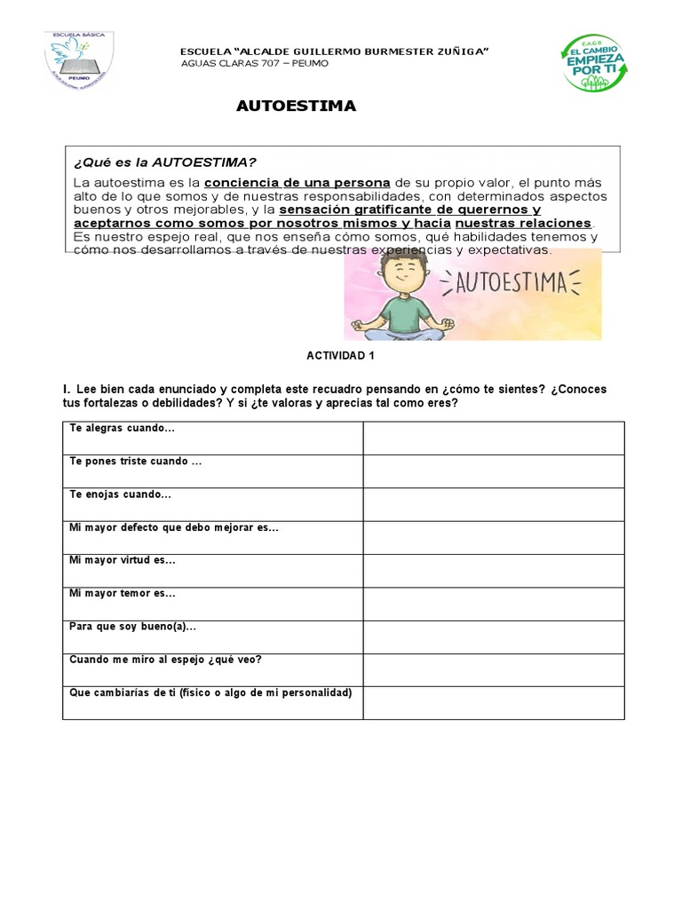 Comprendiendo la Autoestima Infantil | PDF